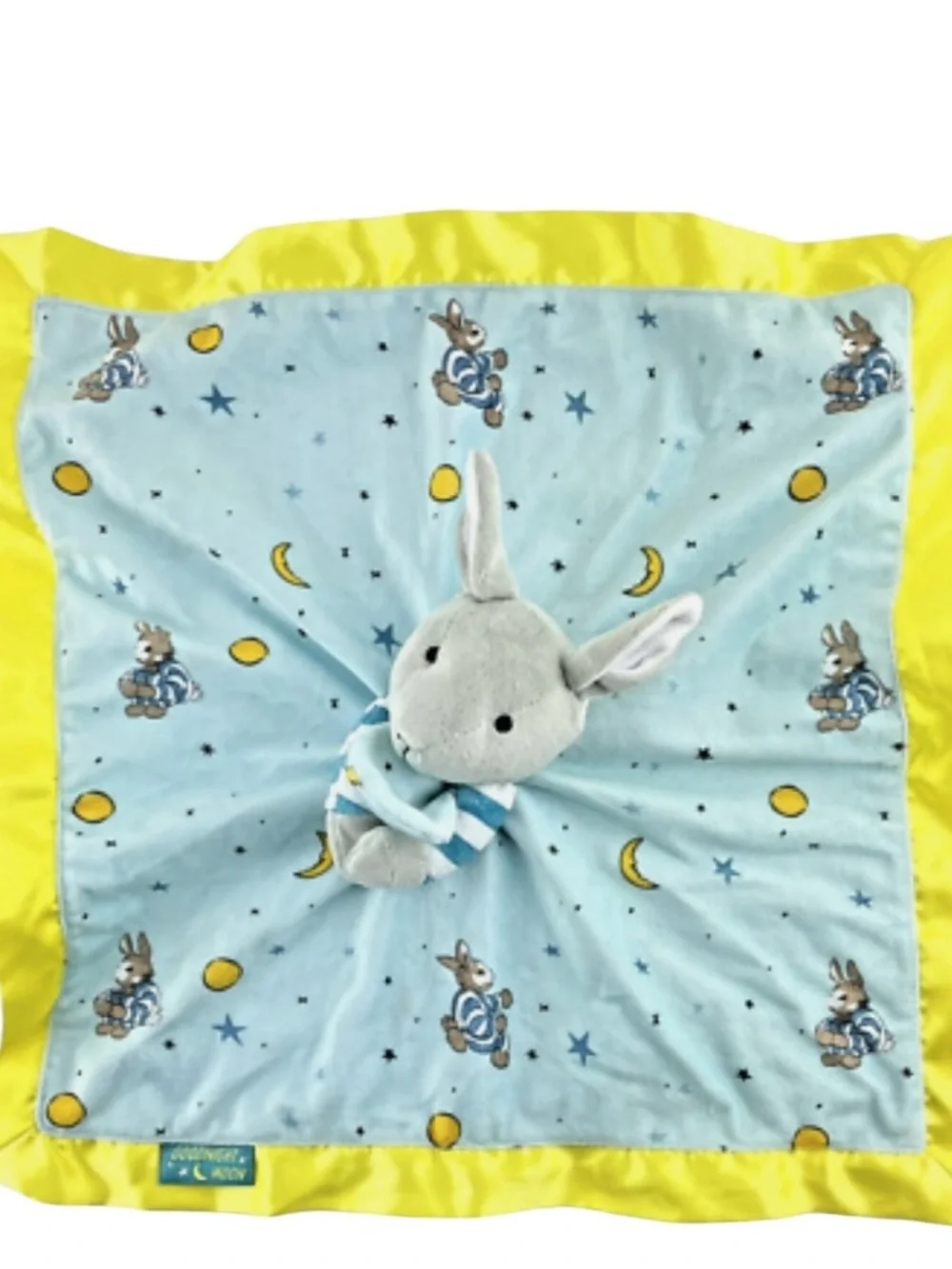 Goodnight Moon Rabbit Lovey Blue Yellow Security Blanket Kids Preferred Stuffed